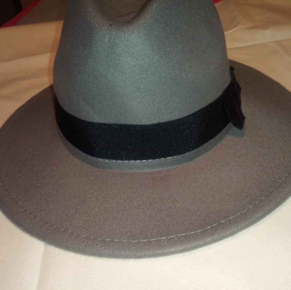 Grey wool Brim hat